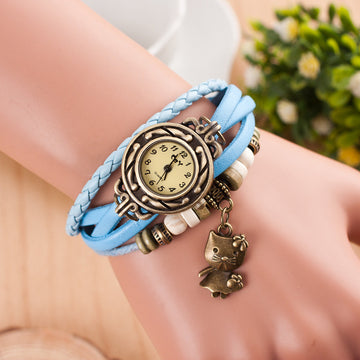 Retro Kitty Multilayer Woven Watch - Oh Yours Fashion - 1