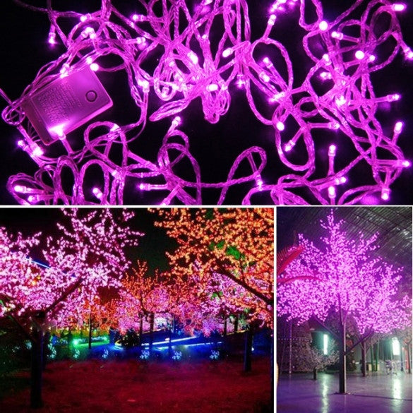 10M 100 LED Pink Lights Decorative Christmas Party Twinkle String 220V EU - Oh Yours Fashion