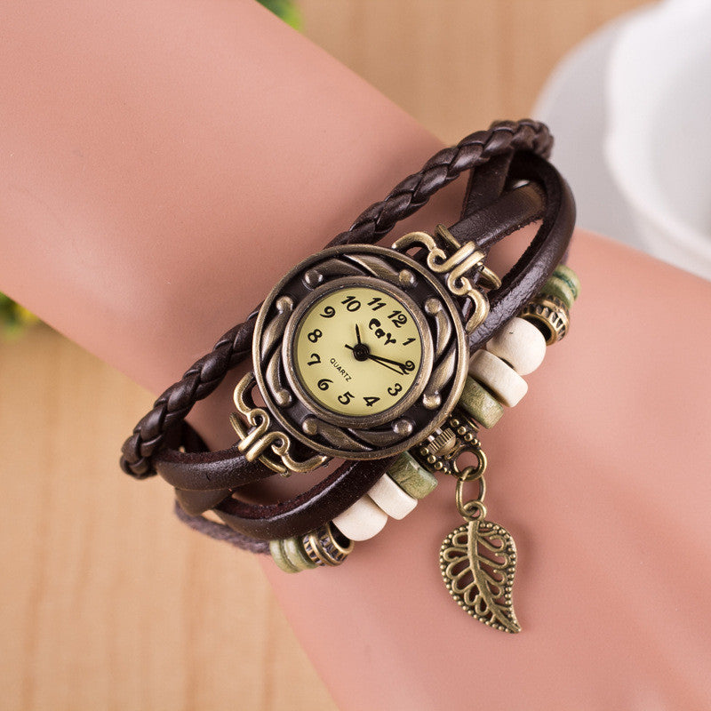 Hollow Out Leaf Multilayer Watch - Oh Yours Fashion - 8