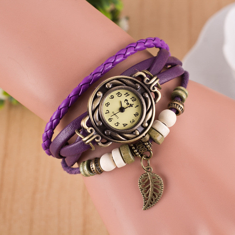 Hollow Out Leaf Multilayer Watch - Oh Yours Fashion - 3