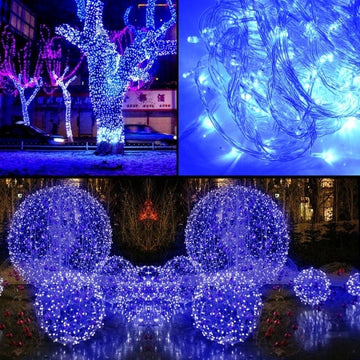 10M 100 LED Blue Lights Decorative Christmas Party Festival Twinkle String Lamp Bulb With Tail Plug 110V - Oh Yours Fashion
