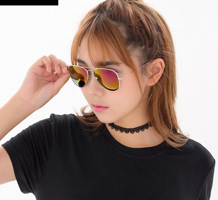 Women's European Style Metal Frame Big Lens Eyewear Shades  Sunglasses