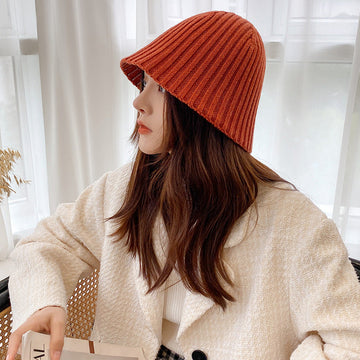 Autumn And Winter Knitting Wool Fisherman's Hat Pit Strip Versatile Women's Basin Hat