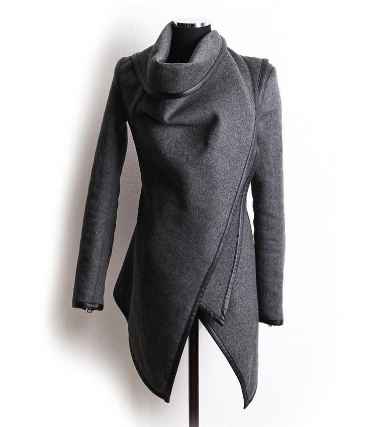Long Irregular Thickening Woolen Overcoat - OhYoursFashion - 4