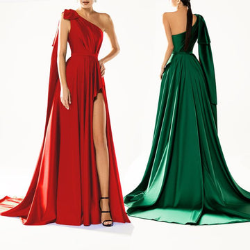 One Shoulder Sleeveless Party Long Dress