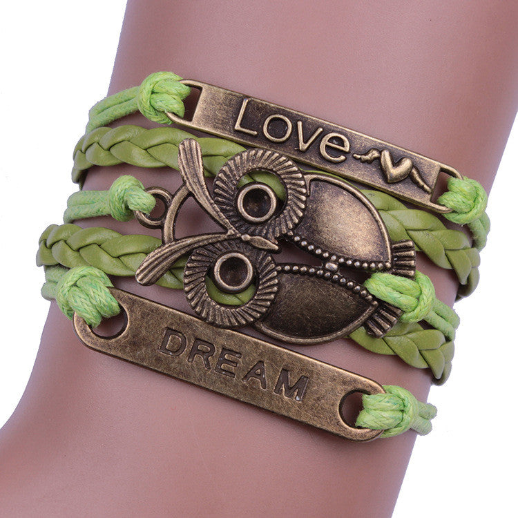 Green Love Dream Owl Handmade Bracelet - Oh Yours Fashion - 1