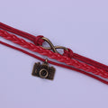 Camera Red Leather Cord Woven Bracelet - Oh Yours Fashion - 3