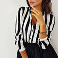 Women Casual Striped Top Shirts Blouses Female Loose Autumn Fall Casual Ladies Office Blouses Top