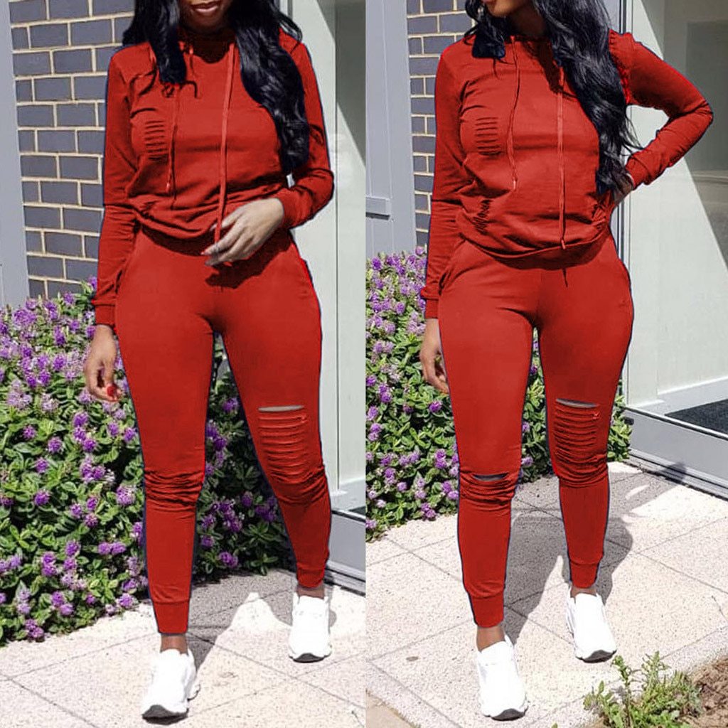 Casual Tracksuit For Women Two Piece Set Hoodies Tight Sportswear 2 Pieces Running Sports Suit For Women Suits