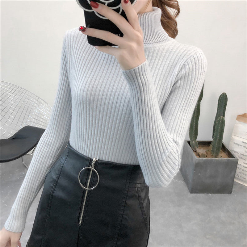 Women Sweater Casual Solid Turtleneck Female Pullover Full Sleeve Warm Soft Spring Autumn Winter Knitted Cotton