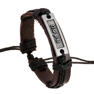 HOPE Woven Leather Bracelet - Oh Yours Fashion - 1