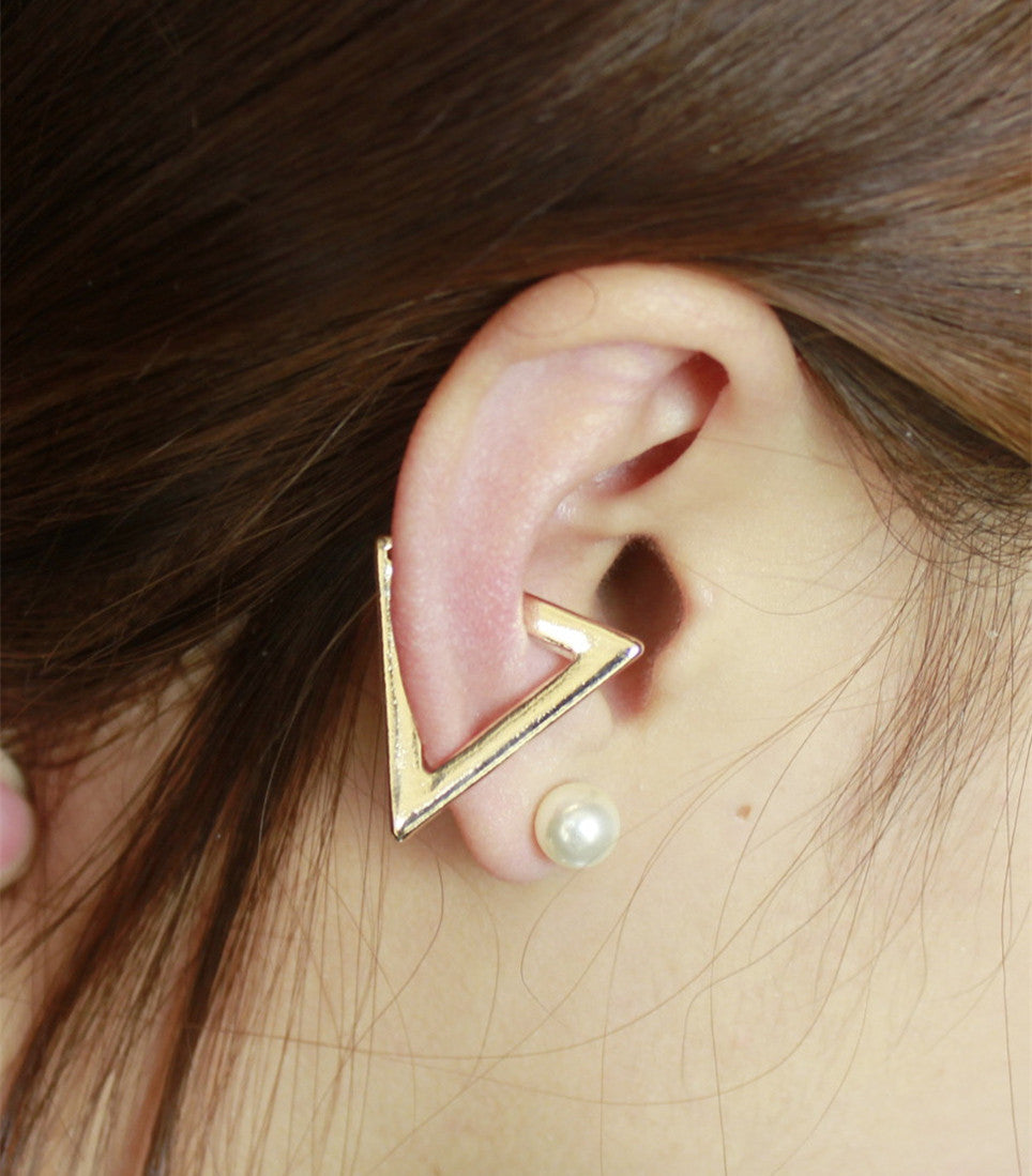 Exaggerate Triangle Ear Clip Earrings - Oh Yours Fashion - 1