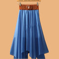 Chiffon Irregular Bohemian Flare Pleated Beach Middle Belt Skirt - Oh Yours Fashion - 10