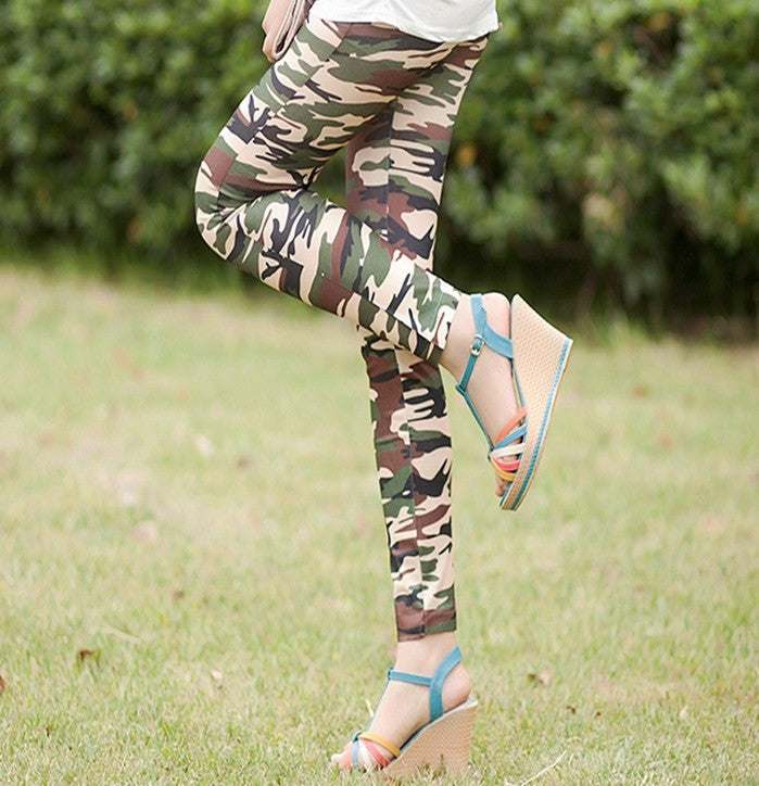 Camouflage Skinny Slim Elastic High Waist Leggings - Oh Yours Fashion - 1