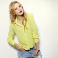 Pure Color Plus Size Chiffon Long Sleeves Blouse Shirt - OhYoursFashion - 4