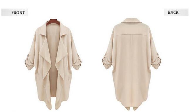 Plus Size Autumn Long Sleeves Chiffon Coat - OhYoursFashion - 5