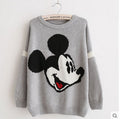 Mickey Print Fashion Scoop Long Sleeve Loose Students Sweater - Oh Yours Fashion - 3