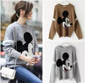 Mickey Print Fashion Scoop Long Sleeve Loose Students Sweater - Oh Yours Fashion - 1
