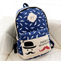 Mustache Print Fashion Backpack School Bag - Oh Yours Fashion - 4