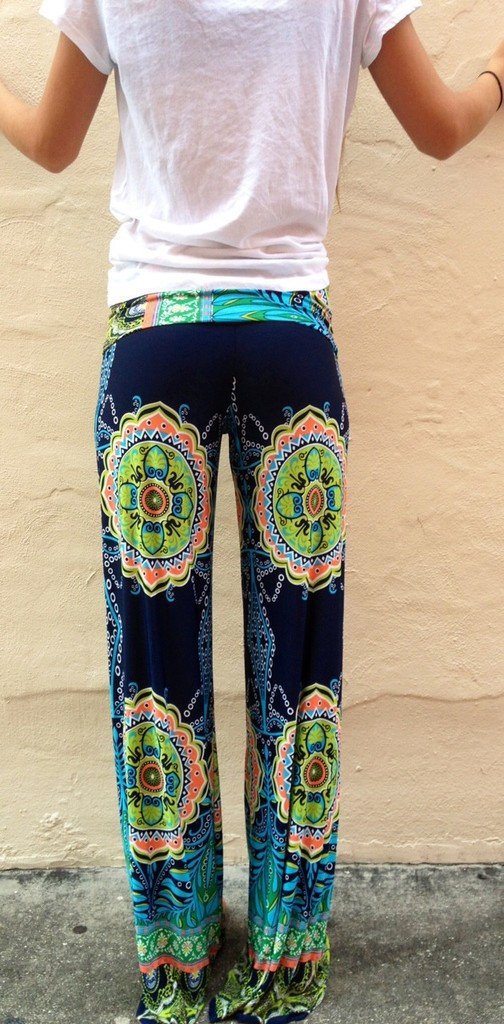 Straight Flower Print Casual Empire Long Pants - OhYoursFashion - 5