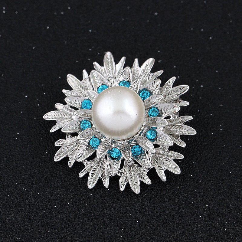 Beautiful Alloy Pearl Flower Brooch - Oh Yours Fashion - 1