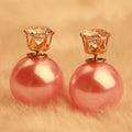 Fashion Crystal Zircon Double Pearl Earring - Oh Yours Fashion - 16
