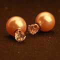 Fashion Crystal Zircon Double Pearl Earring - Oh Yours Fashion - 5