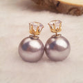 Fashion Crystal Zircon Double Pearl Earring - Oh Yours Fashion - 14