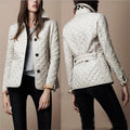 Turn-down Collar Plaid Short Slim Cotton Coat - Oh Yours Fashion - 4