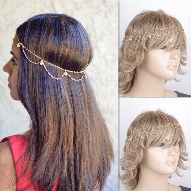 Bohemian Waves Tassel Pearl Hair Accessories - Oh Yours Fashion - 1