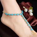 Blue Tophus Beads Single Anklet - Oh Yours Fashion - 4
