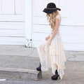 Luxurious Lace Ruched Irregular Long Prom Party Dress - OhYoursFashion - 1
