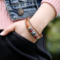 Hand-woven Multicolor Beaded Leather Bracelet - Oh Yours Fashion - 8