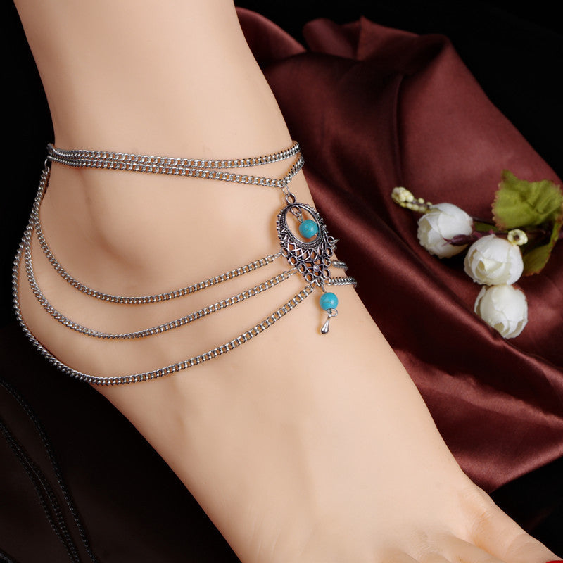 National Style Hollow Out Droplets Anklet - Oh Yours Fashion - 2