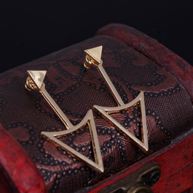 Geometric Triangle Metal Stud Earrings - Oh Yours Fashion - 1