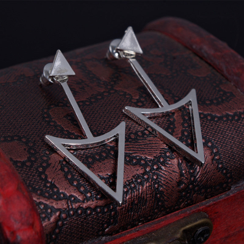 Geometric Triangle Metal Stud Earrings - Oh Yours Fashion - 3