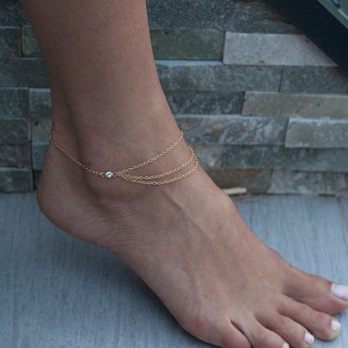 Hot Style Crytal Single Anklet - Oh Yours Fashion - 1