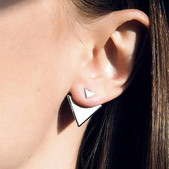 Street Fashion Asymmetric Geometric Triangle Earrings - Oh Yours Fashion - 1