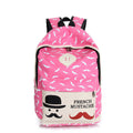 Mustache Print Fashion Backpack School Bag - Oh Yours Fashion - 6