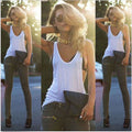 Sleeveless Scoop Casual Pure Color Sexy Vest - Oh Yours Fashion - 2