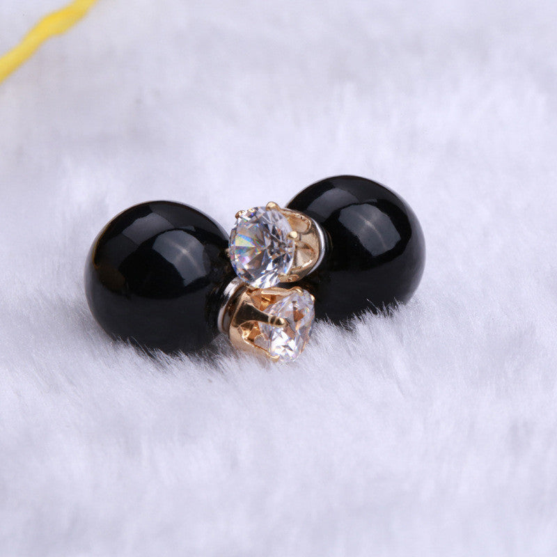 Fashion Crystal Zircon Double Pearl Earring - Oh Yours Fashion - 15