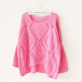 Asymmetric Pullover Crochet Loose Solid Short Sweater - Oh Yours Fashion - 3