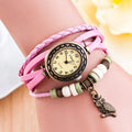 Retro Owl Pendant Woven Bracelet Watch - Oh Yours Fashion - 10