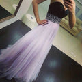 Sweat Strapless Patchwork Shinning Sequins Long Party Dress - OhYoursFashion - 1