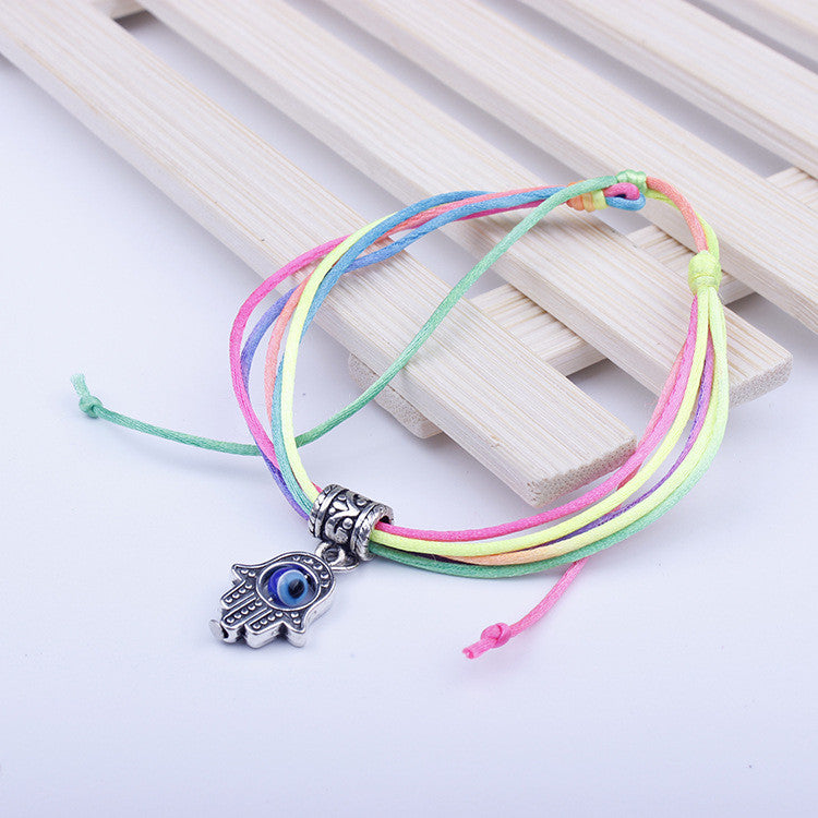 Blue Eyes Color Rope Hand Multilayer Woven Bracelet - Oh Yours Fashion - 1