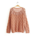 Lace Crochet Hollow Out Pullover Sweater - OhYoursFashion - 2