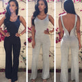 Backless Empire Irregular Bell-bottoms Long Jumpsuit - O Yours Fashion - 1