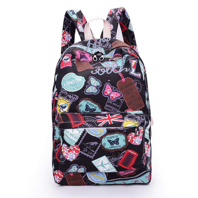 Best Seller Print Backpack Canvas School Travel Bag - Oh Yours Fashion - 3