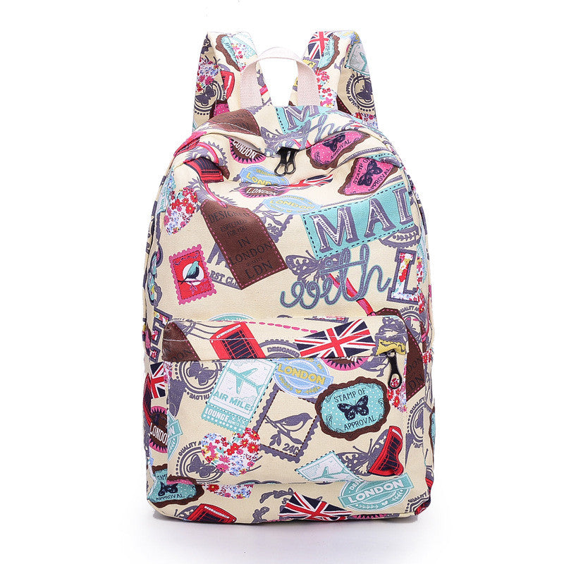 Best Seller Print Backpack Canvas School Travel Bag - Oh Yours Fashion - 1
