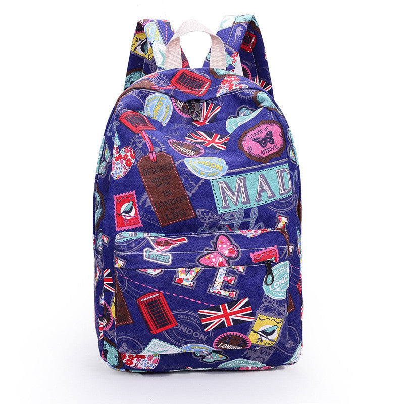 Best Seller Print Backpack Canvas School Travel Bag - Oh Yours Fashion - 2